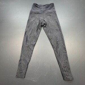 Onzie Leggings Women's S/M Gray High Waist Textured Print Yoga Workout Athletic